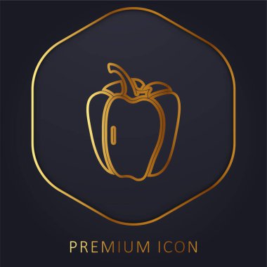 Bell Pepper altın çizgi prim logosu veya simgesi