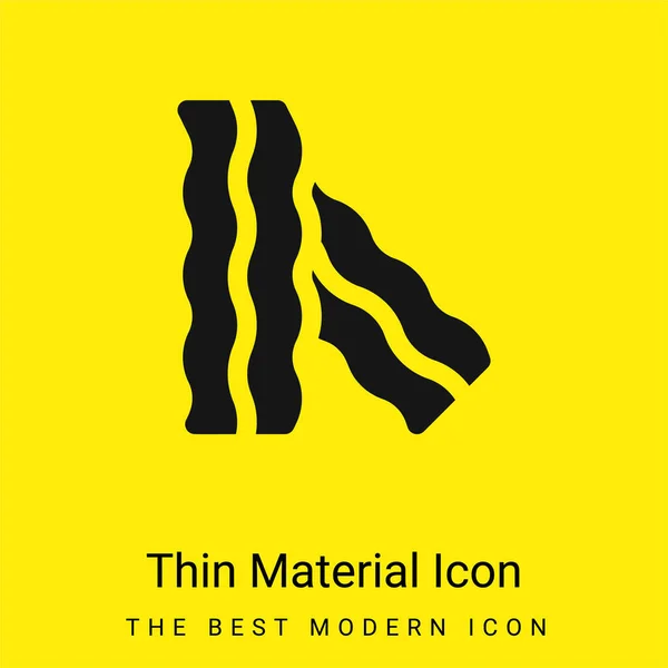 Bacon Minimales Leuchtend Gelbes Materialsymbol — Stockvektor