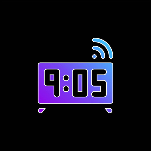 Alarm blue gradient vector icon