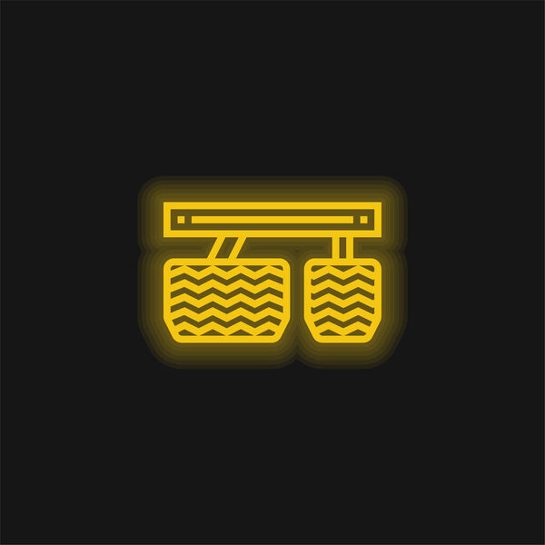 Accelerator yellow glowing neon icon
