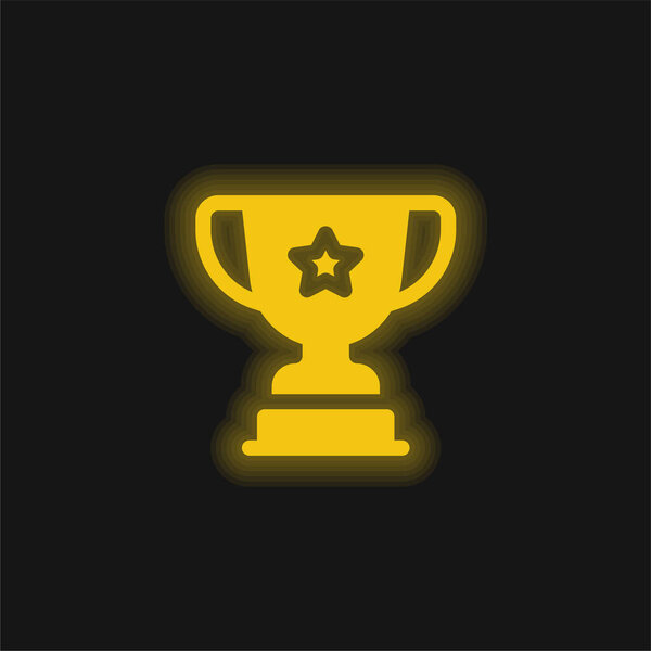 Желтая сияющая неоновая икона