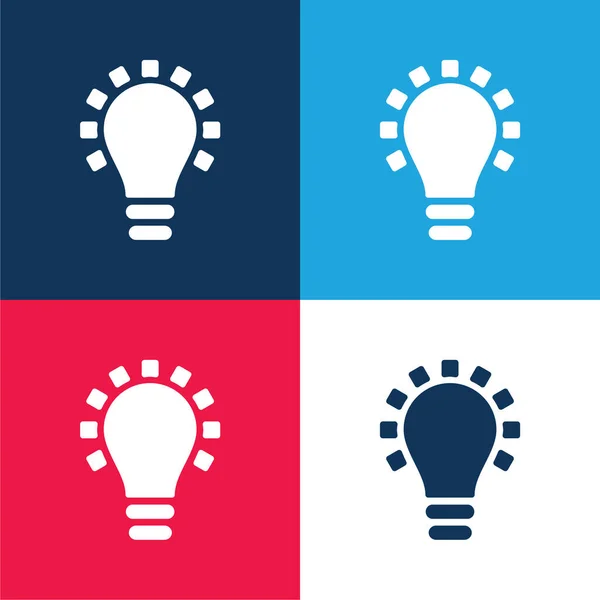 Black Lightbulb Creativity Symbol Blue Red Four Color Minimal Icon — Stock Vector