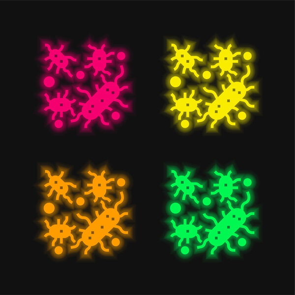 Четырехцветная иконка неонового вектора