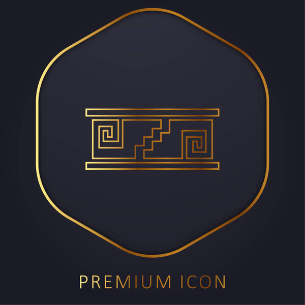 Artisanal Mosaic Of Mexico golden line premium logo or icon