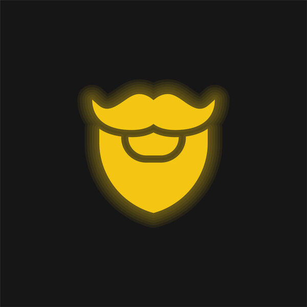 Желтая сияющая неоновая икона