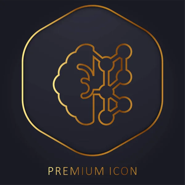 Linha Dourada Logotipo Premium Ícone —  Vetores de Stock