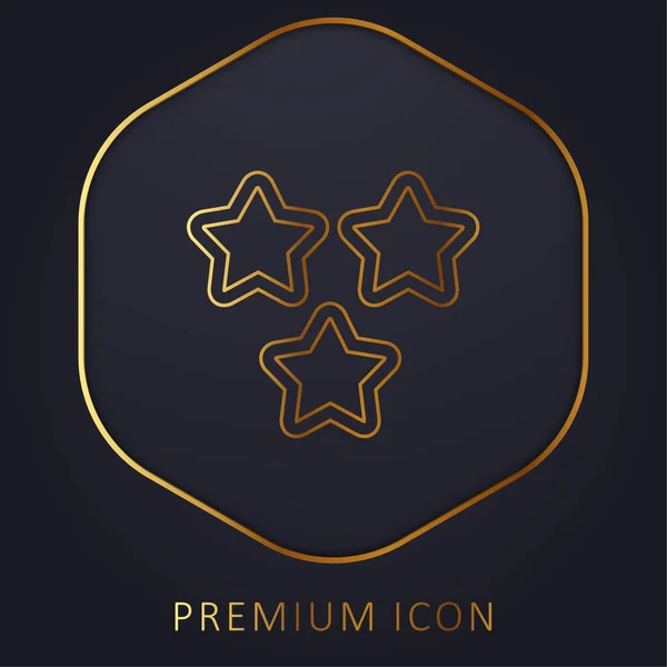 Sterren Contouren Gouden Lijn Premium Logo Pictogram — Stockvector