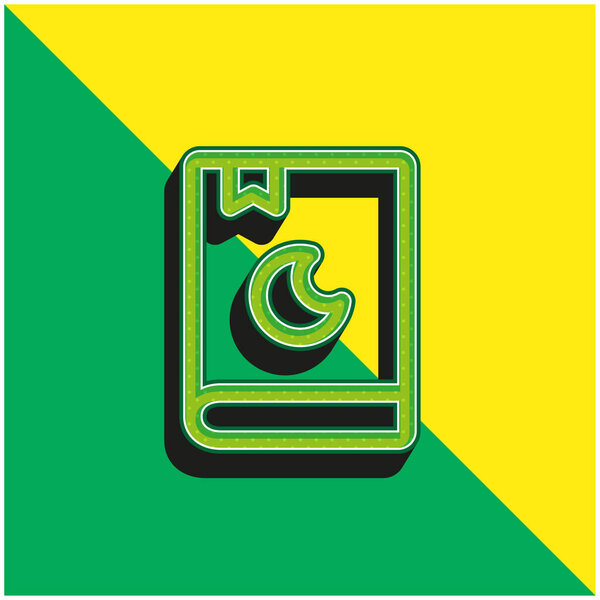 Baby Book Green and yellow modern 3d vector icon logo