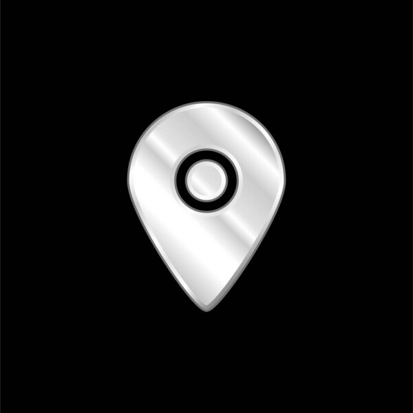 Black Placeholder For Maps silver plated metallic icon