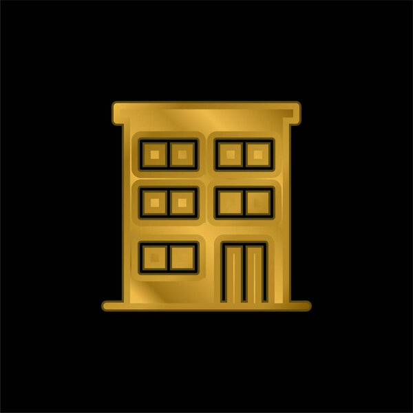Apartment gold plated metalic icon or logo vector