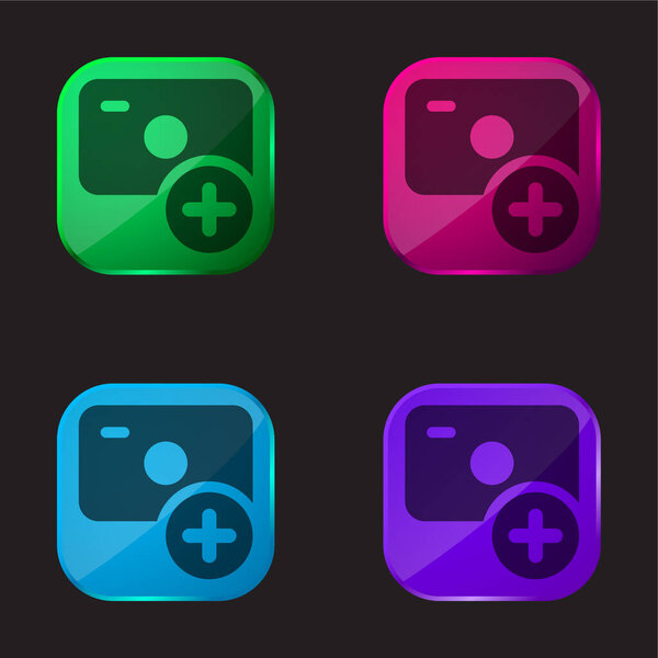 Add four color glass button icon