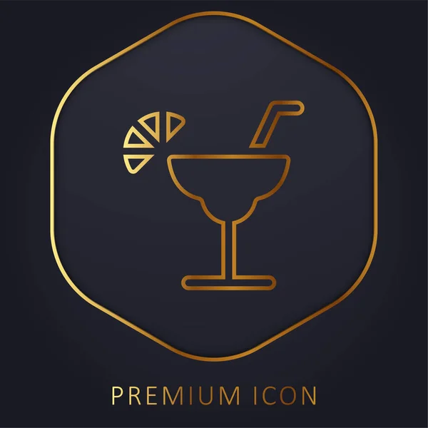 Alkohol Gyllene Linje Premium Logotyp Eller Ikon — Stock vektor