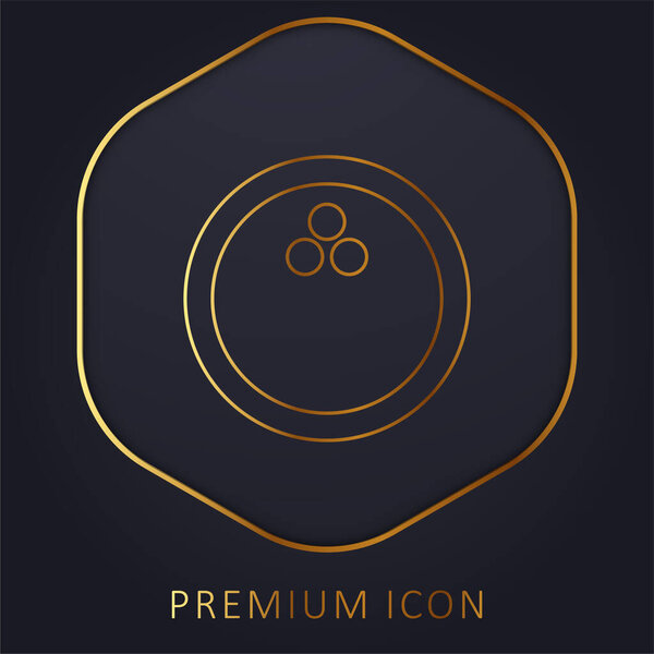 Bowling Ball golden line premium logo or icon