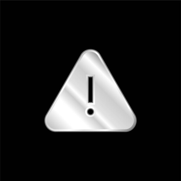 Alert silver plated metallic icon