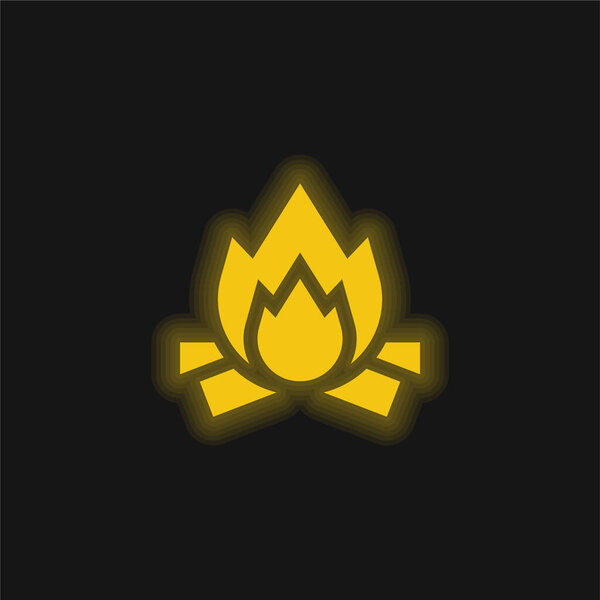 Bonfire yellow glowing neon icon
