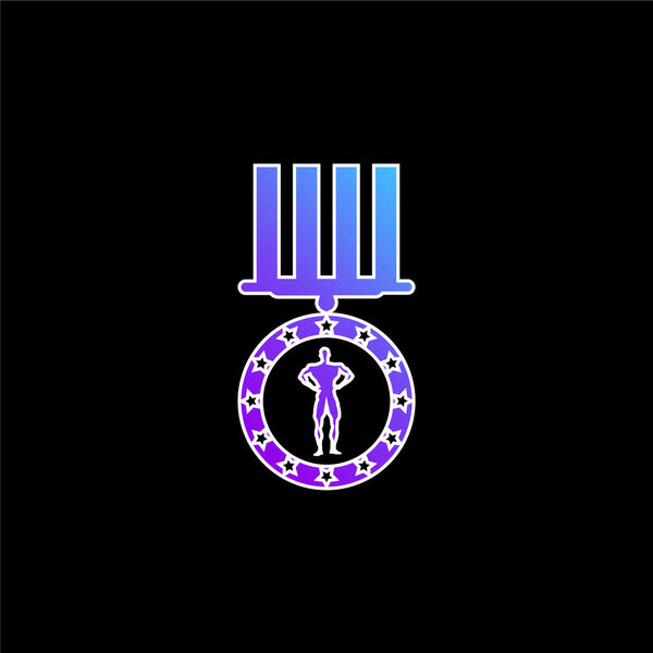 Bodybuilding Medal Variant blue gradient vector icon