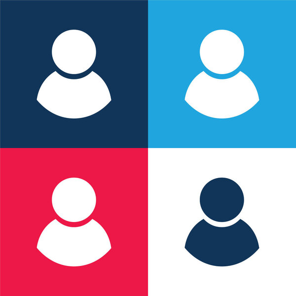 Черный, синий и красный цвета, минимальный набор значков