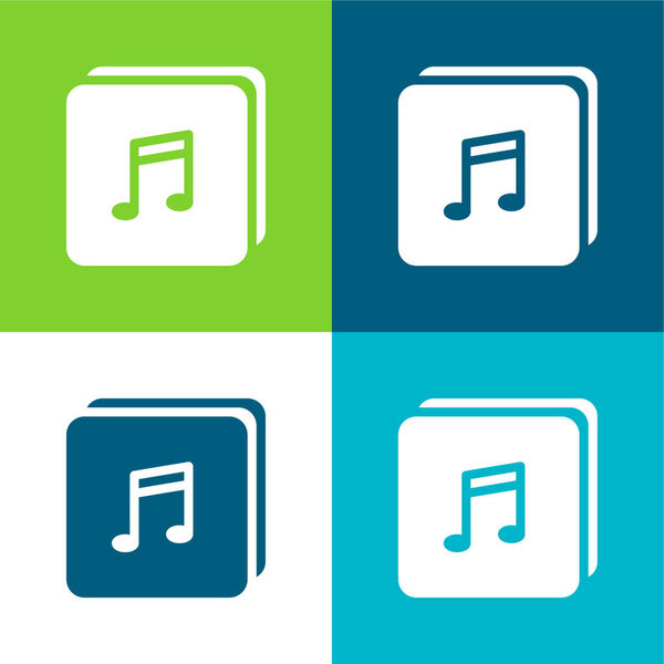 Альбом Плоский четырехцветный минимальный набор значков