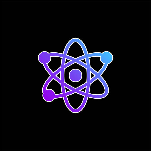 Atom blue gradient vector icon