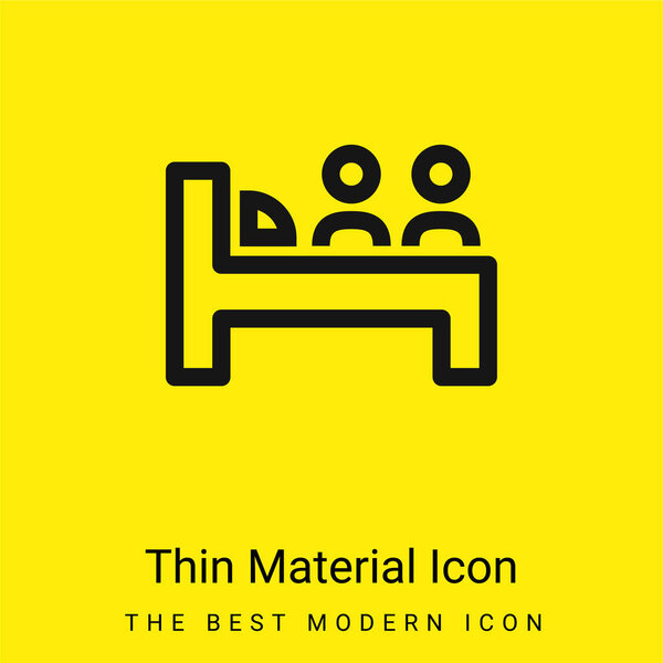 Bed For Two Persons minimal bright yellow material icon