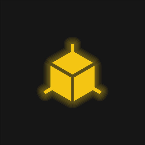 Трехмерный жёлтый светящийся неоновый значок