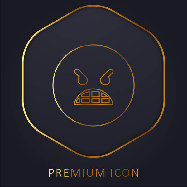 Angry Emoticon Face Золотая линия логотип или значок