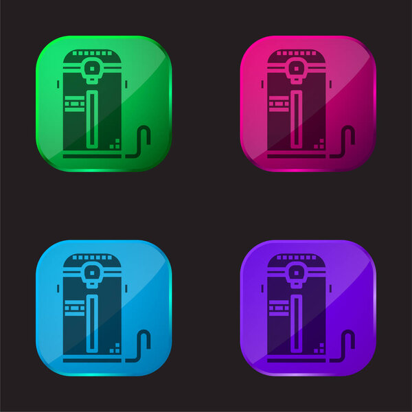 Boiler four color glass button icon