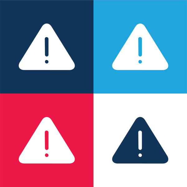 Тревога синий и красный четыре цвета минимальный набор значков