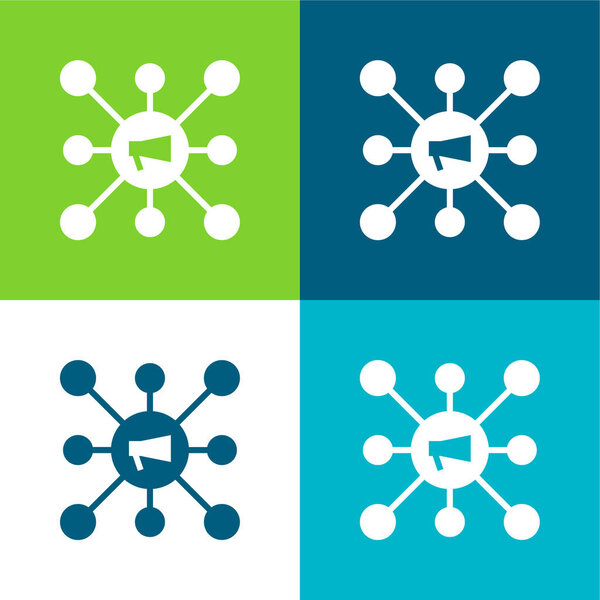 Реклама Плоская четырехцветная минимальная иконка