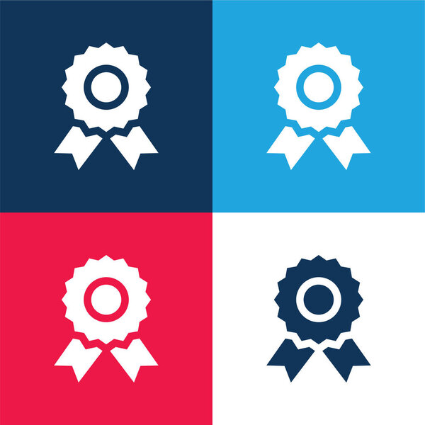 Badge blue and red four color minimal icon set