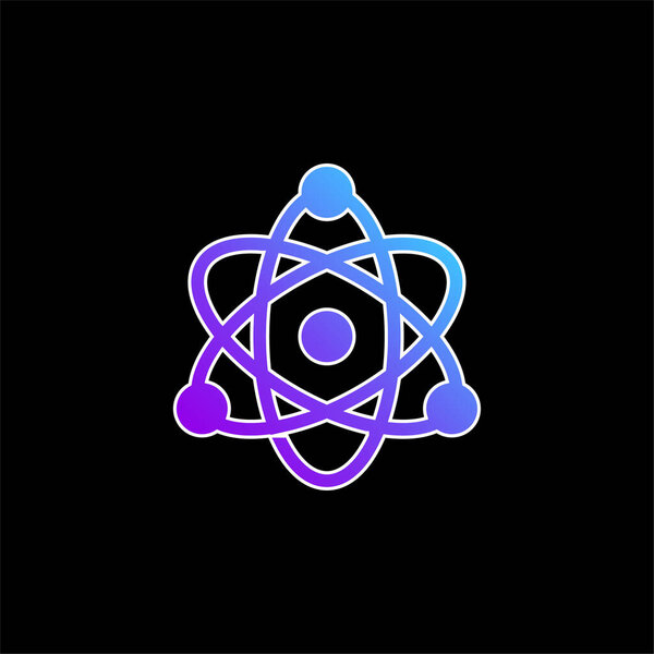 Atom blue gradient vector icon
