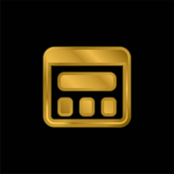 Apps gold plated metalic icon or logo vector