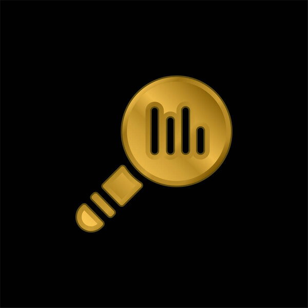 Аналитика позолоченная икона или вектор логотипа