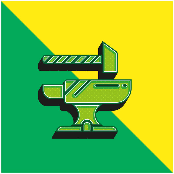 Зеленый и желтый современный трехмерный векторный логотип