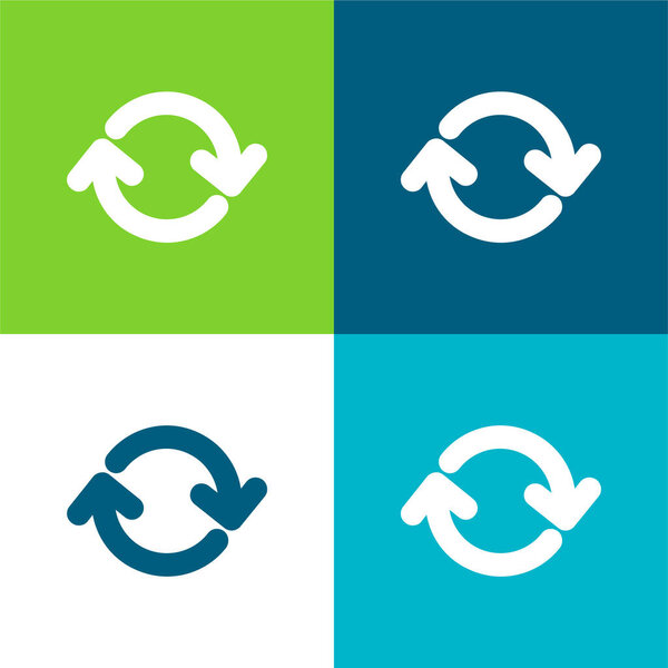 Стрелки по кругу Плоский четырехцветный минимальный набор значков