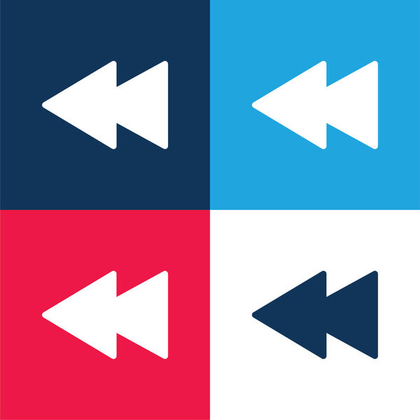 Backwards blue and red four color minimal icon set