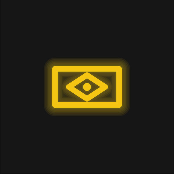 Бразильский флаг жёлтый светящийся неоновый символ