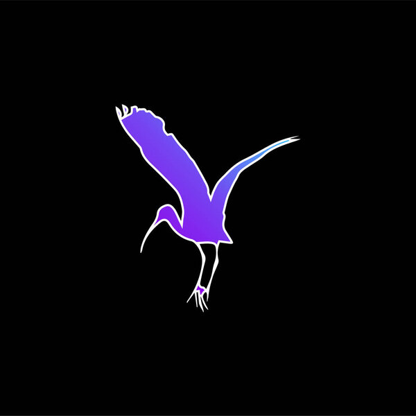 Bird Stork Shape blue gradient vector icon