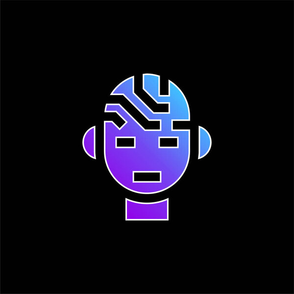 Brain blue gradient vector icon