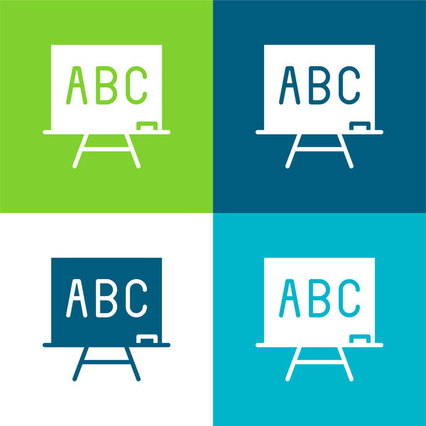 Abc Flat four color minimal icon set