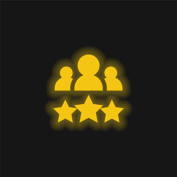 Лучшая жёлтая сияющая неоновая иконка