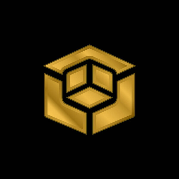 3d Моделирование золотой металлической иконки или вектора логотипа