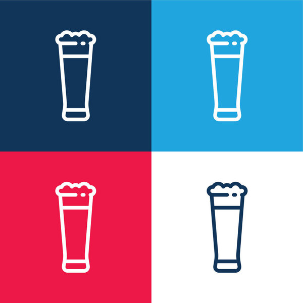 Пиво синий и красный четыре цвета минимальный набор значков