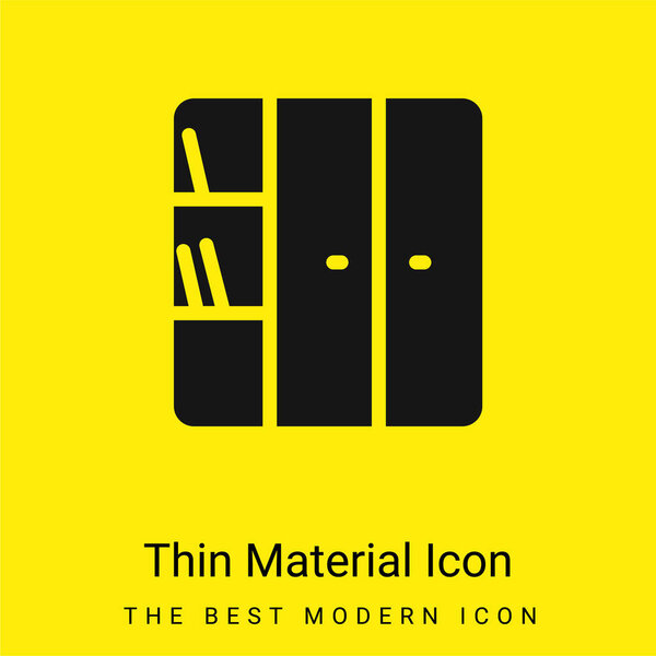 Bookcase minimal bright yellow material icon