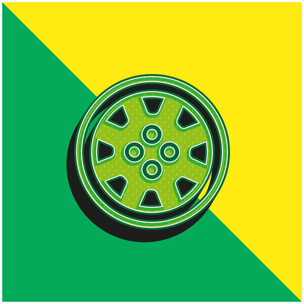 Зеленый сплав и желтый современный 3d логотип векторной иконки
