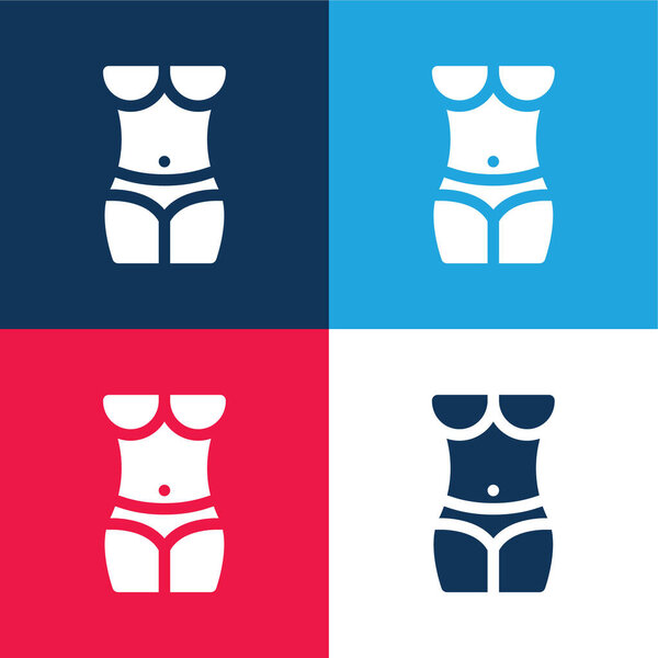 Body blue and red four color minimal icon set