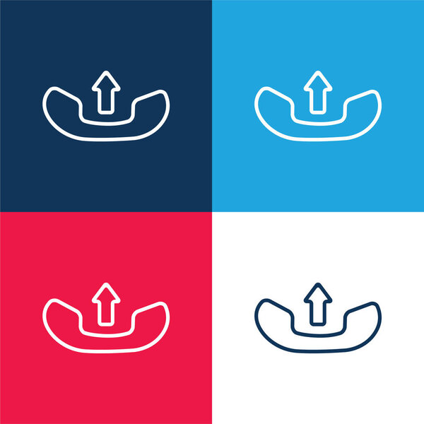 Answer A Call blue and red four color minimal icon set