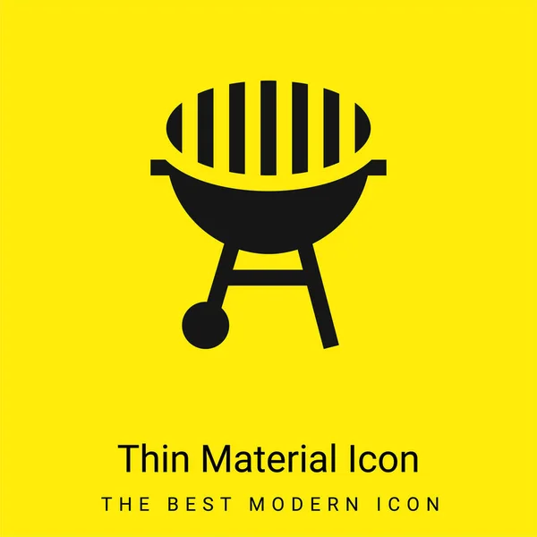 Bbq Mínimo Icono Material Amarillo Brillante — Archivo Imágenes Vectoriales