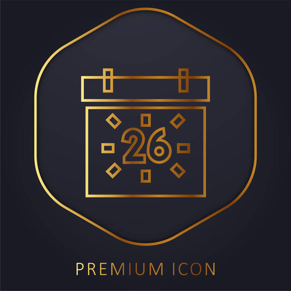 Australia Day golden line premium logo or icon