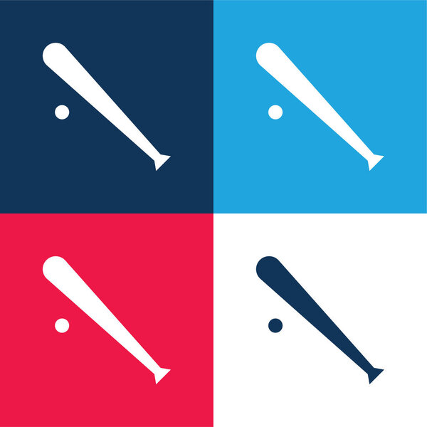 Бейсбольное оборудование синий и красный четыре цвета минимальный набор значков